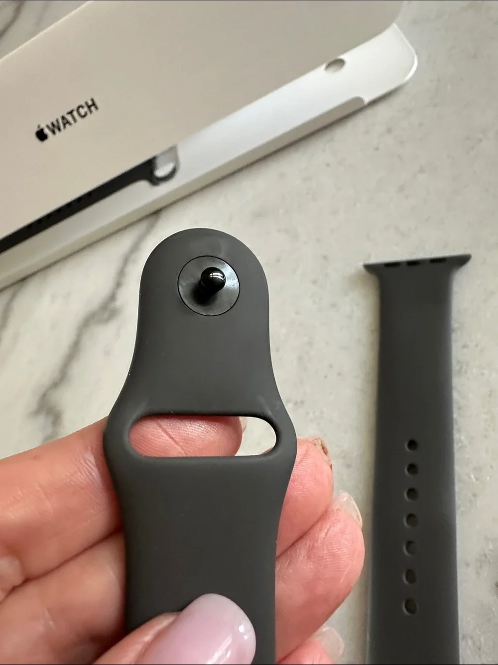 Authentic Apple Watch Gray Sport Band 42mm (With Box)- barely worn - looks new